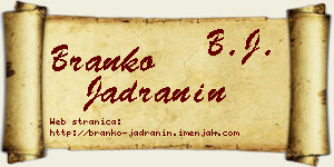 Branko Jadranin vizit kartica
